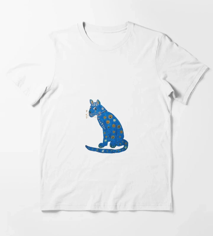 blue cat T-Shirt White