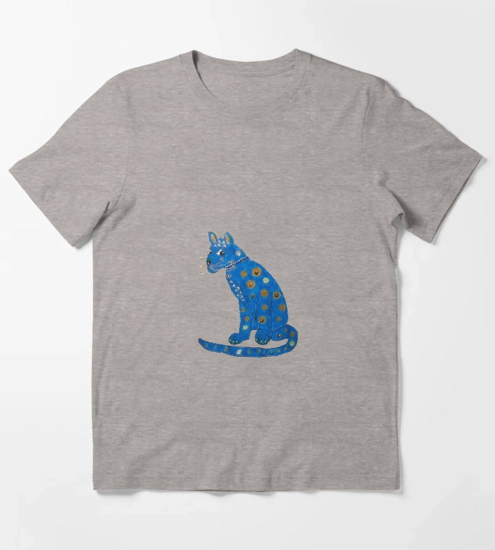 blue cat T-Shirt Heather Grey