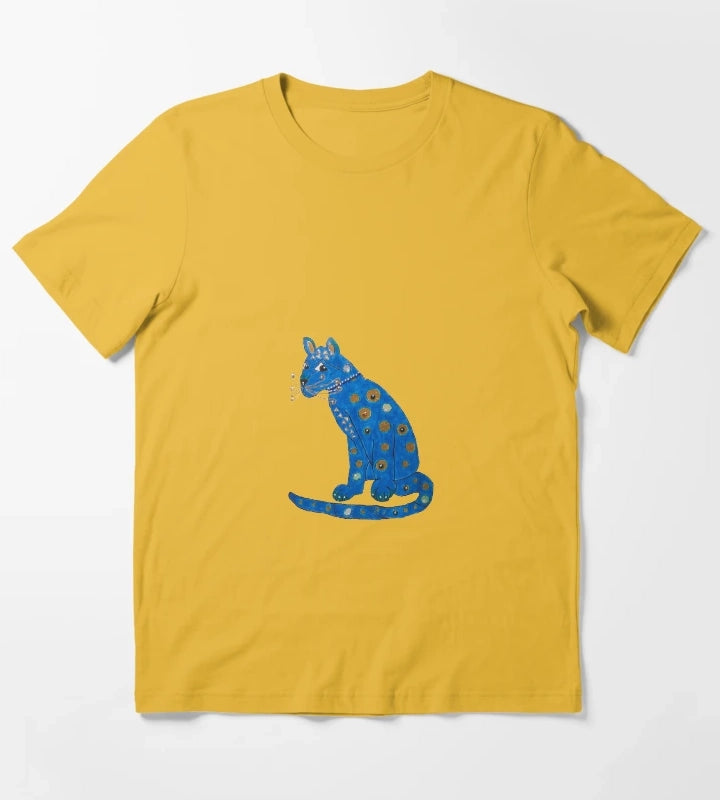 blue cat T-Shirt Yellow