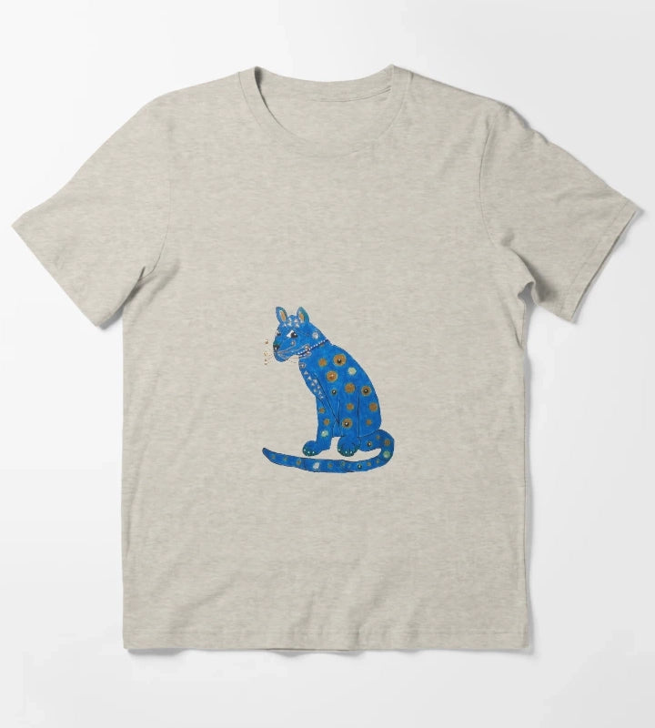 blue cat T-Shirt Cream