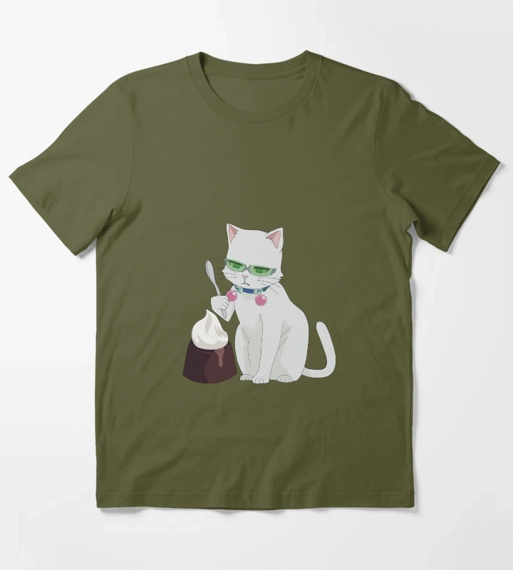 cat saiki feat coffee jelly T-Shirt Olive Green
