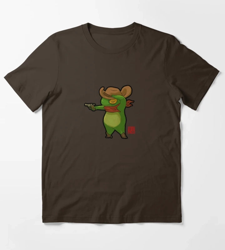 cowboy cowgirl cute frog T-Shirt Brown