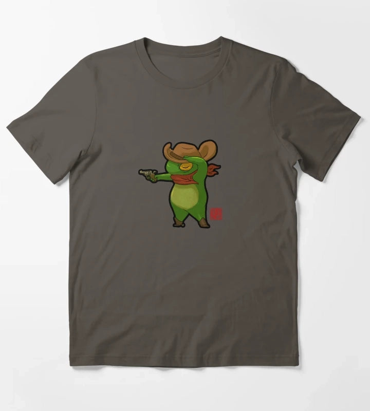 cowboy cowgirl cute frog T-Shirt Dark Grey
