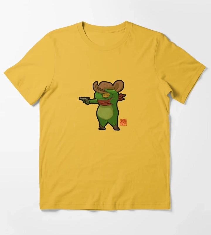 cowboy cowgirl cute frog T-Shirt Yellow