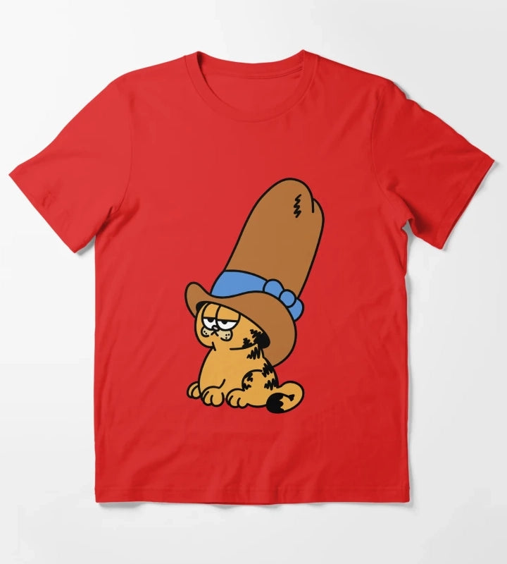 cowboy garfield yeehaw T-Shirt Red