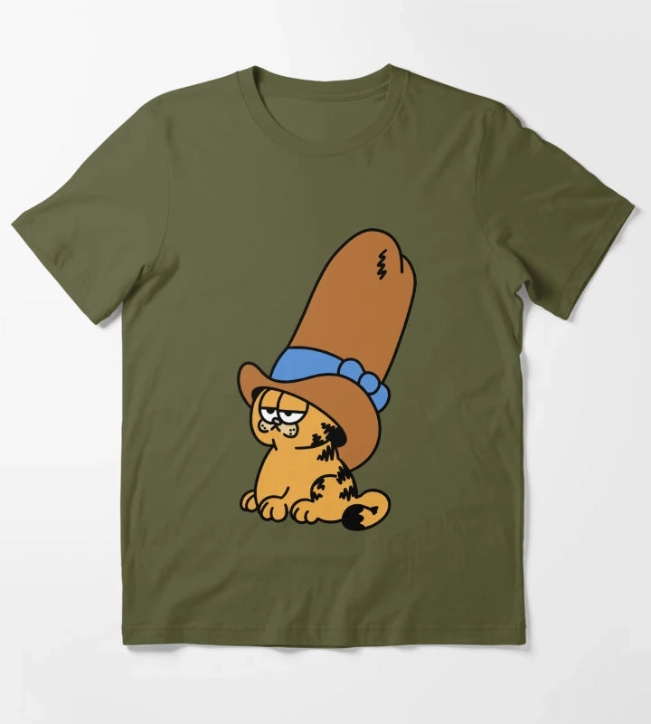 cowboy garfield yeehaw T-Shirt Olive Green