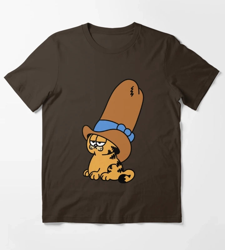 cowboy garfield yeehaw T-Shirt Brown