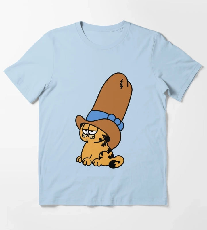 cowboy garfield yeehaw T-Shirt Sky Blue