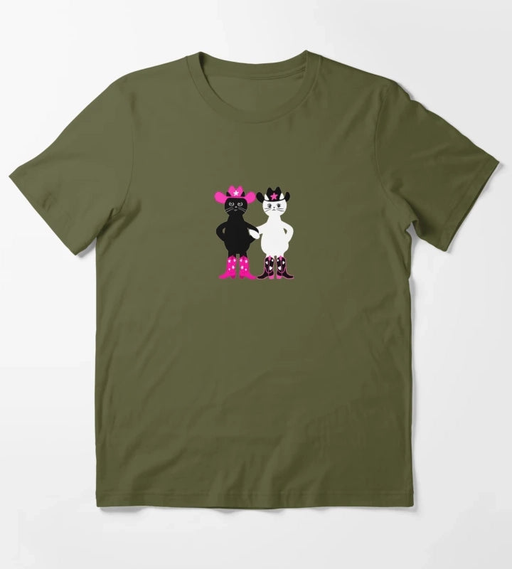 cowgirl kitties T-Shirt Olive Green