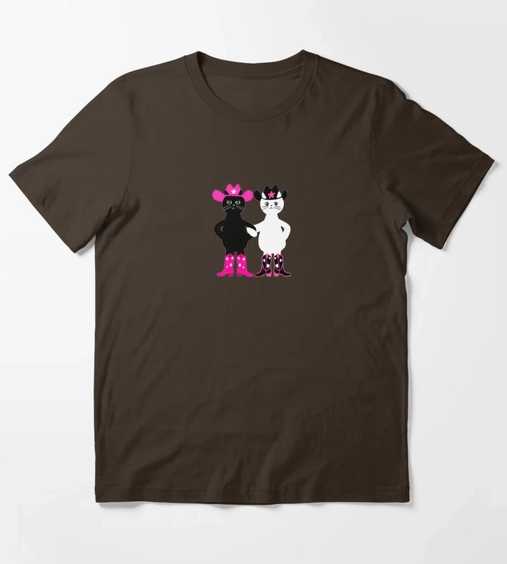 cowgirl kitties T-Shirt Brown