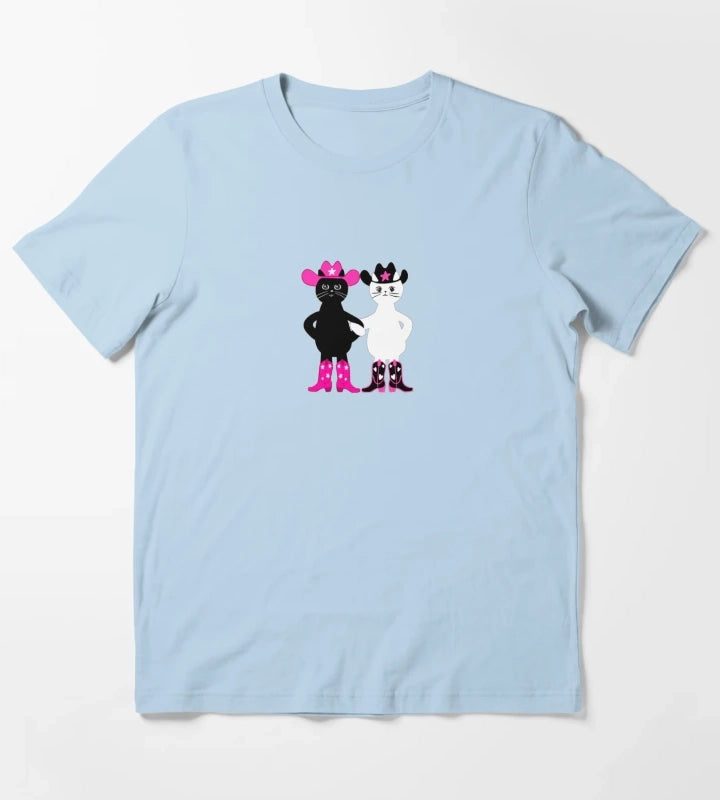 cowgirl kitties T-Shirt Sky Blue