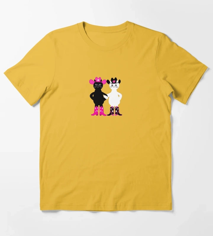 cowgirl kitties T-Shirt Yellow