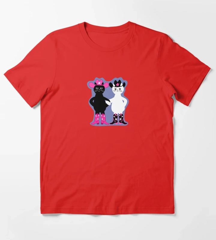 cowgirl kitties with purple background T-Shirt Red