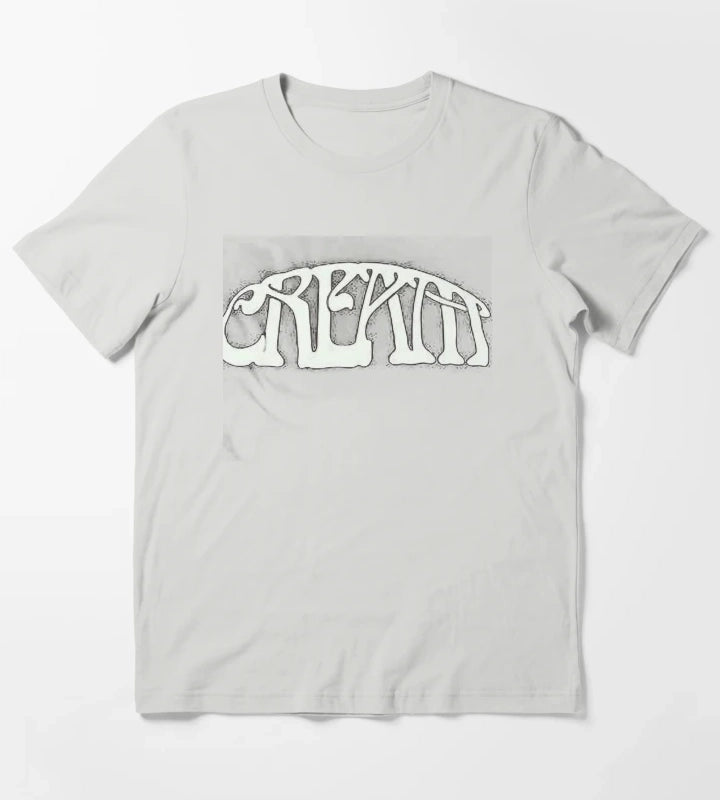 cream band simple T-Shirt Light Grey