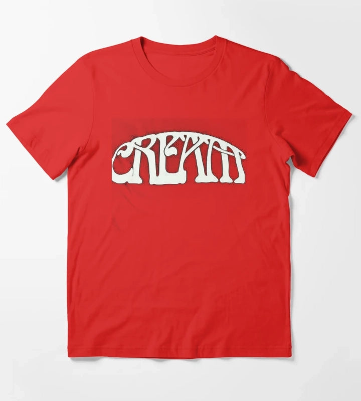 cream band simple T-Shirt Red