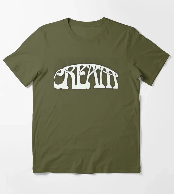 cream band simple T-Shirt Olive Green