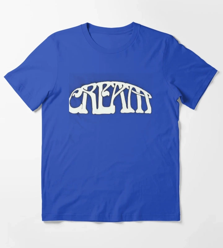 cream band simple T-Shirt Blue