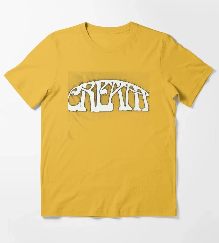 cream band simple T-Shirt Yellow