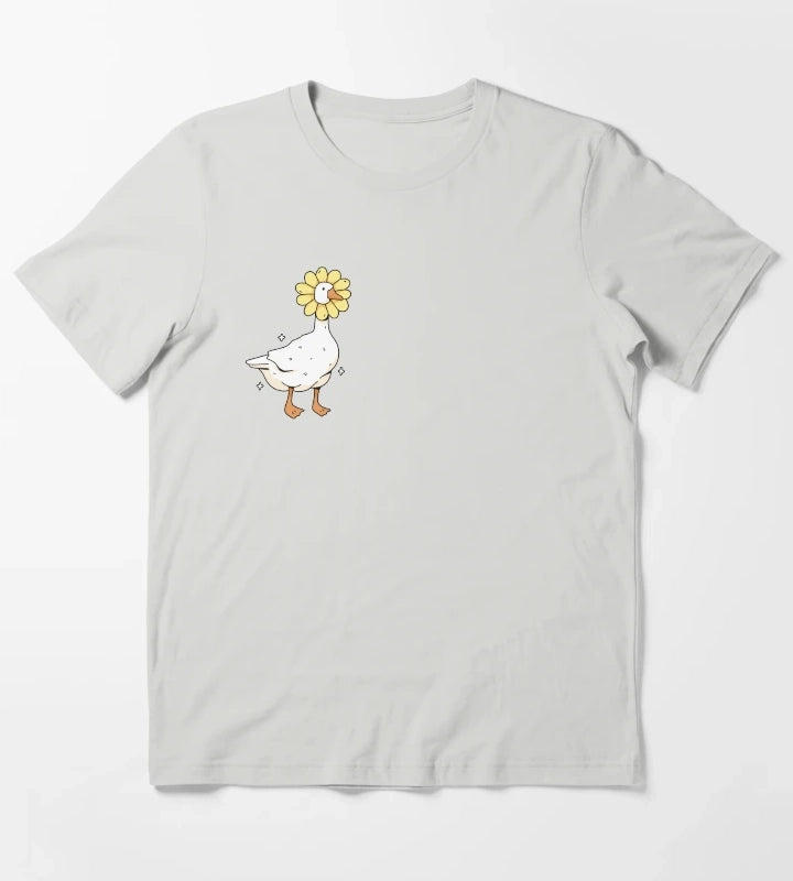 daisy goose illustration T-Shirt Light Grey