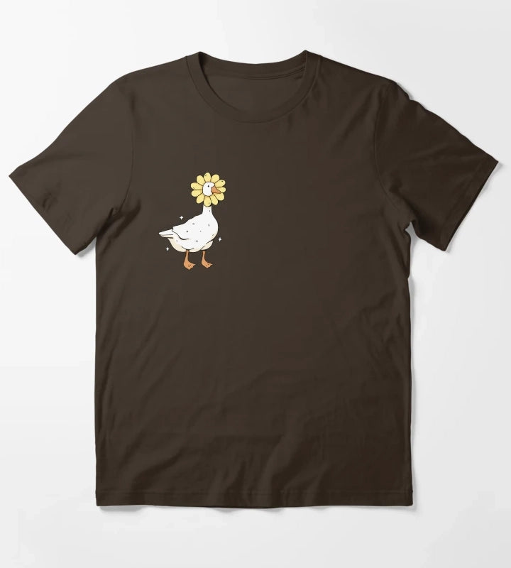 daisy goose illustration T-Shirt Brown