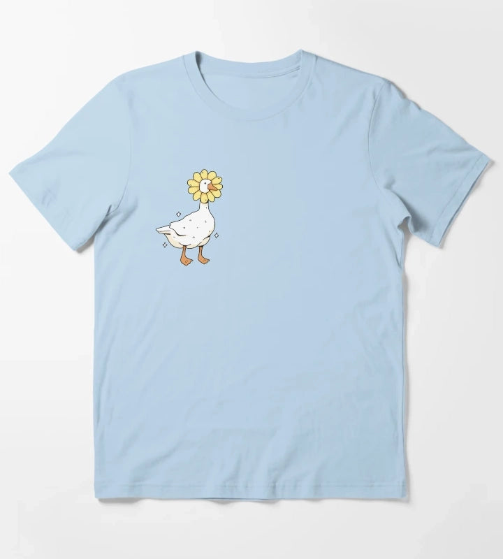 daisy goose illustration T-Shirt Sky Blue