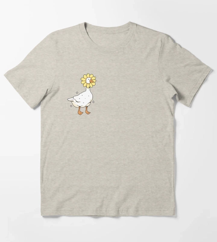 daisy goose illustration T-Shirt Cream