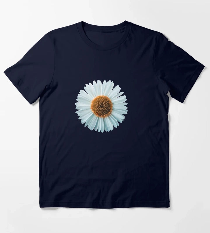 daisy pattern daisy Sticker T-Shirt Navy