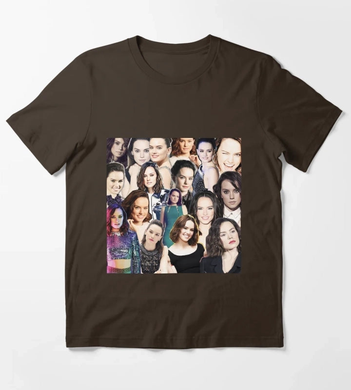 daisy ridley collage T-Shirt Brown