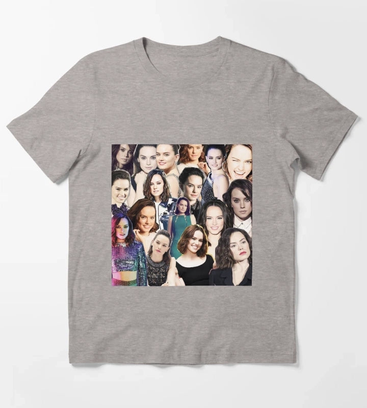 daisy ridley collage T-Shirt Heather Grey
