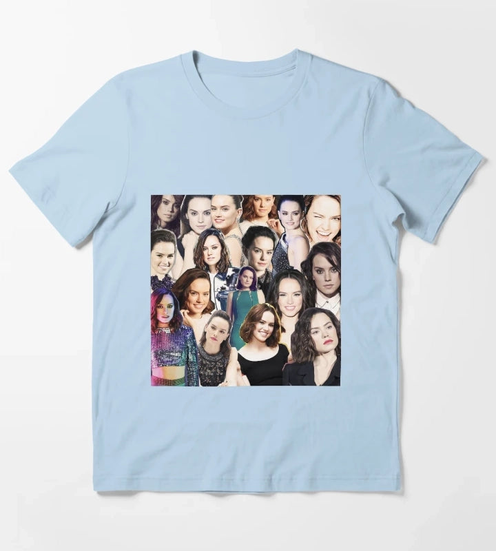 daisy ridley collage T-Shirt Sky Blue