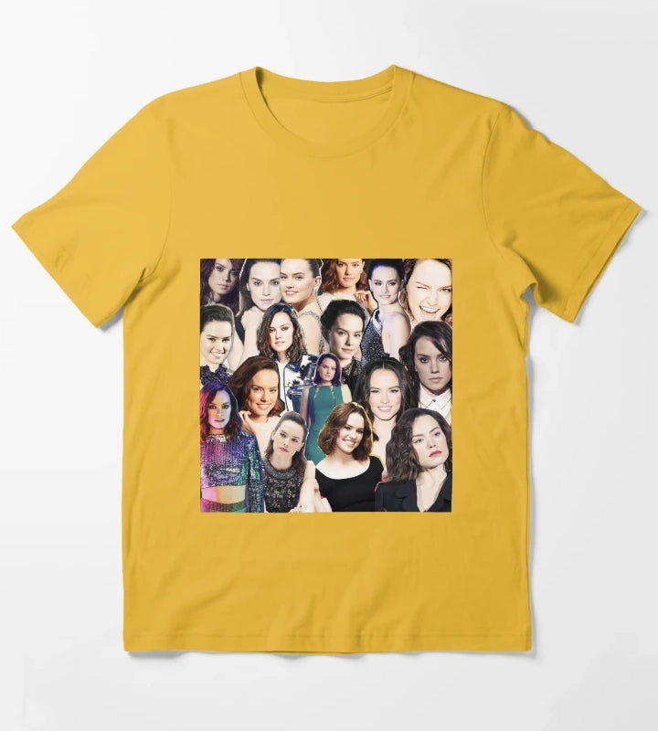 daisy ridley collage T-Shirt Yellow