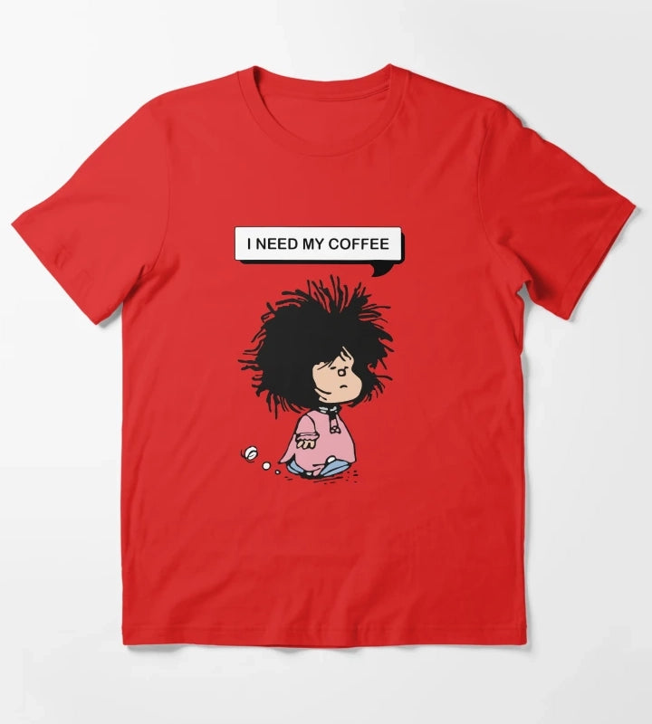 disheveled MAFALDA that needs coffee T-Shirt Red