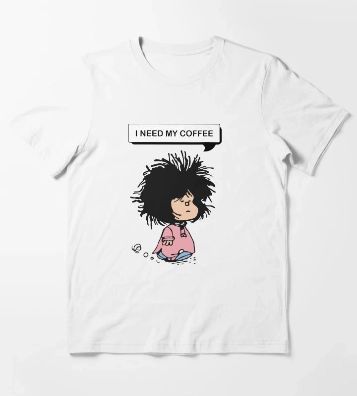 disheveled MAFALDA that needs coffee T-Shirt White