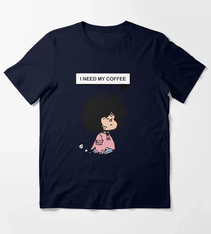 disheveled MAFALDA that needs coffee T-Shirt Navy