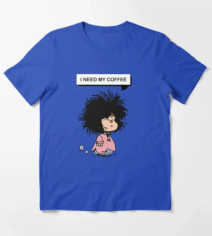 disheveled MAFALDA that needs coffee T-Shirt Blue