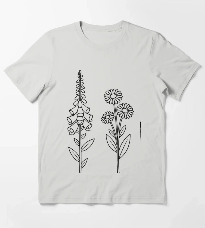 foxglove daisy tulip T-Shirt Light Grey