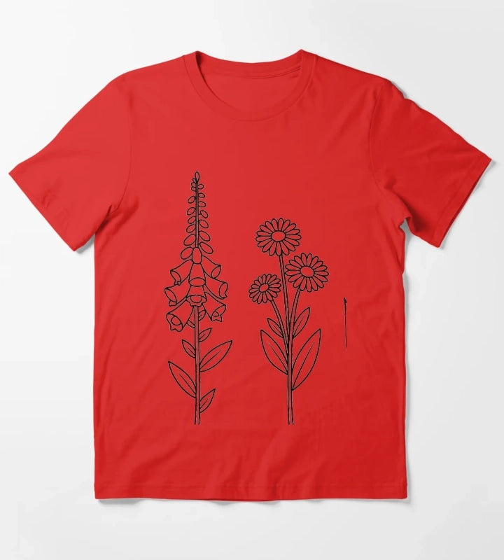 foxglove daisy tulip T-Shirt Red