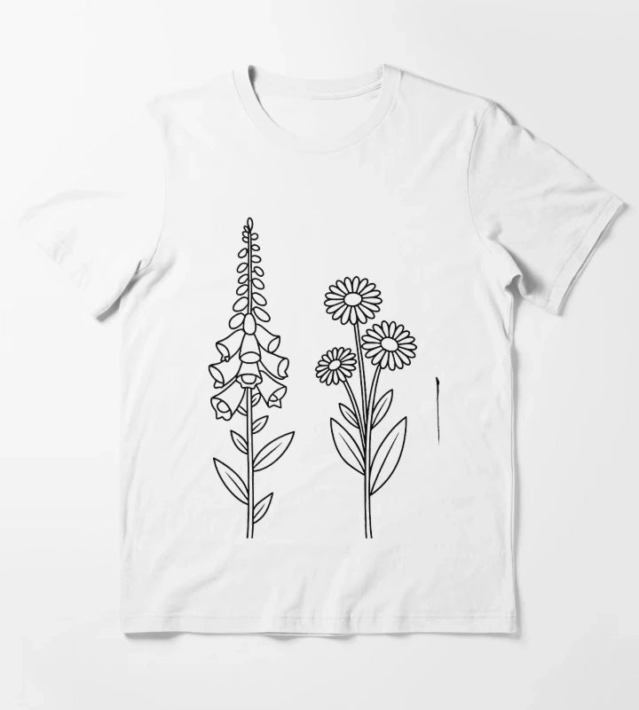 foxglove daisy tulip T-Shirt White