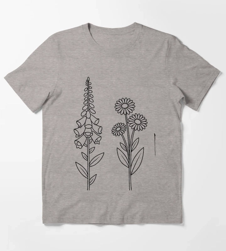 foxglove daisy tulip T-Shirt Heather Grey