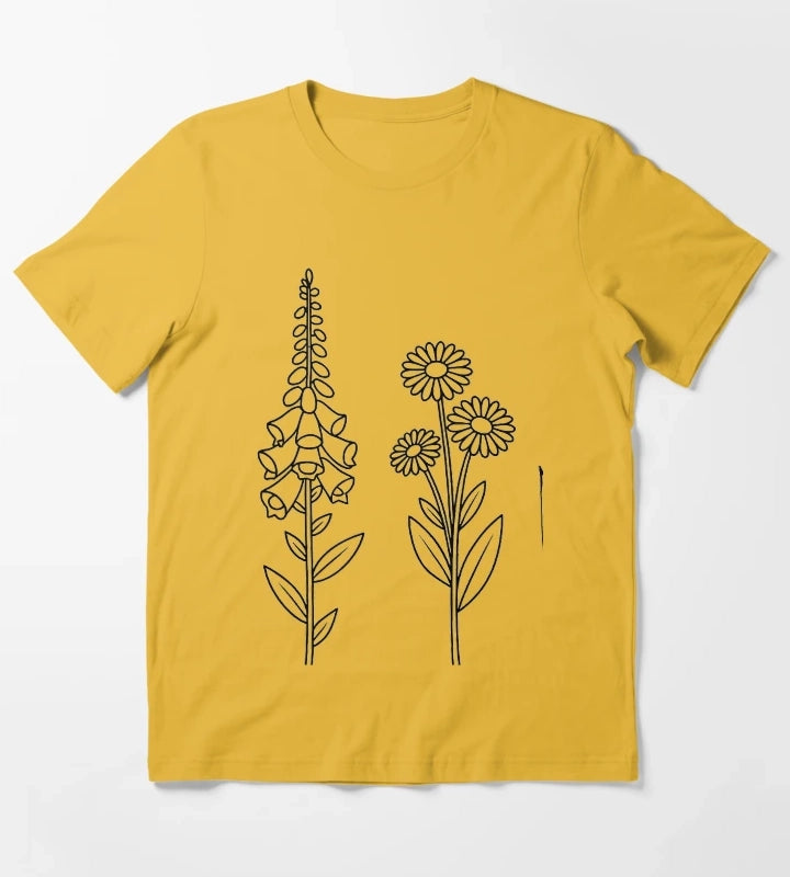 foxglove daisy tulip T-Shirt Yellow
