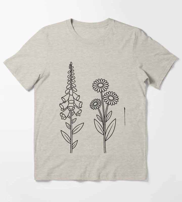 foxglove daisy tulip T-Shirt Cream