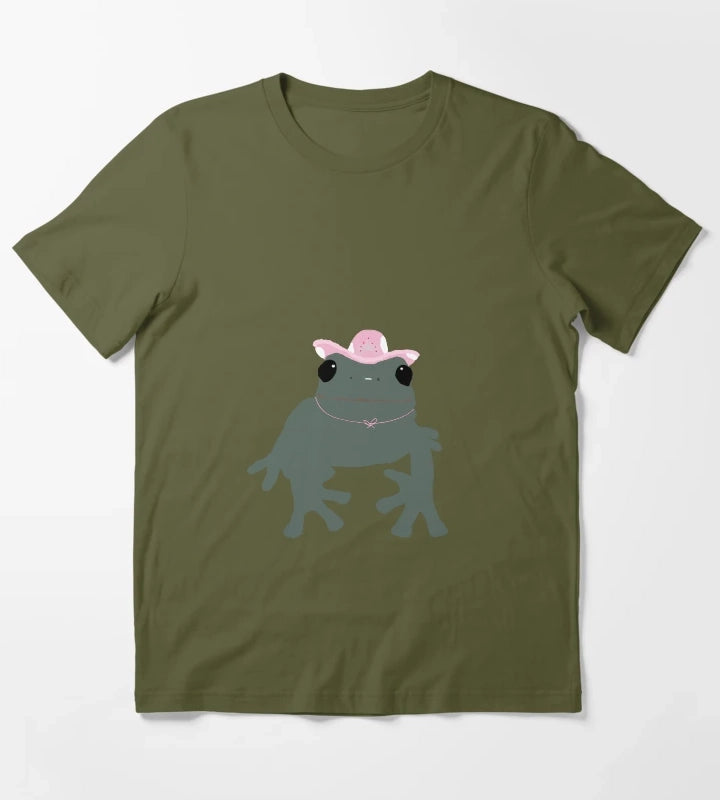 frog in a cowgirl hat T-Shirt Olive Green