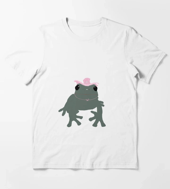 frog in a cowgirl hat T-Shirt White