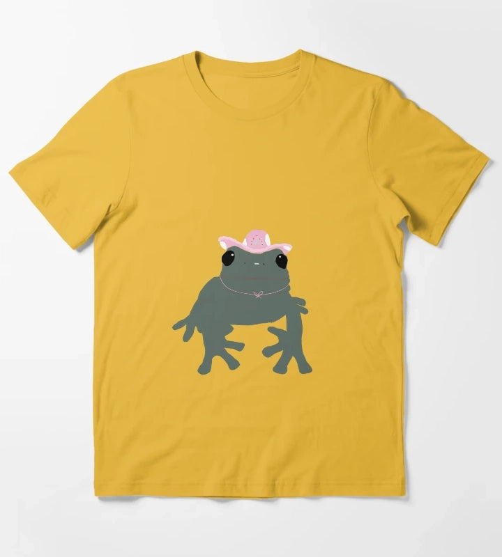 frog in a cowgirl hat T-Shirt Yellow