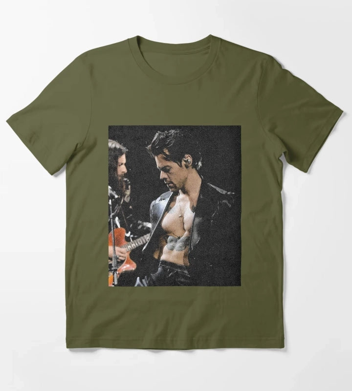 harry styles T-Shirt Olive Green