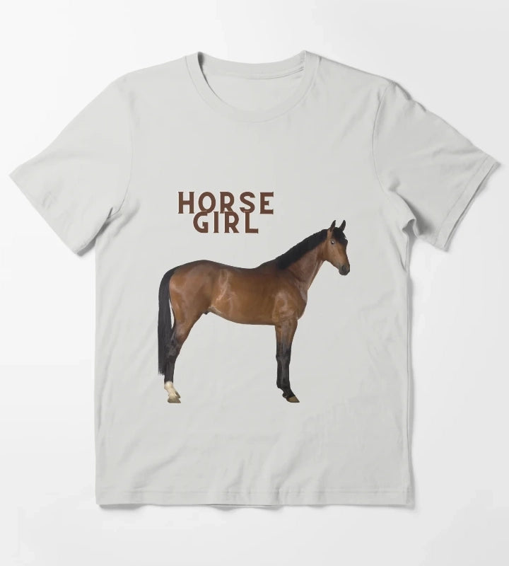 horse girl meme art T-Shirt Light Grey