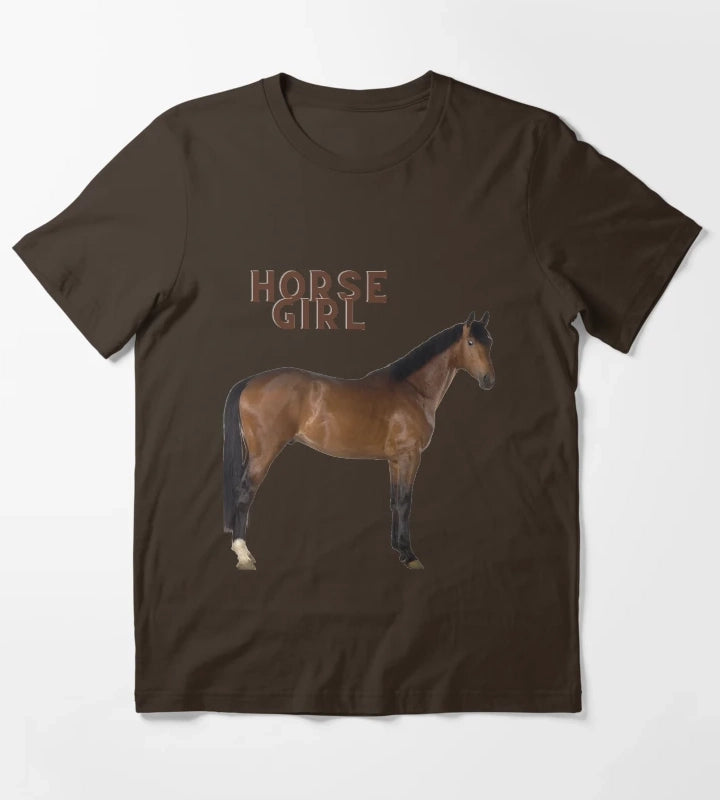 horse girl meme art T-Shirt Brown