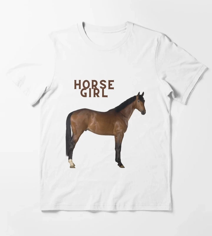 horse girl meme art T-Shirt White