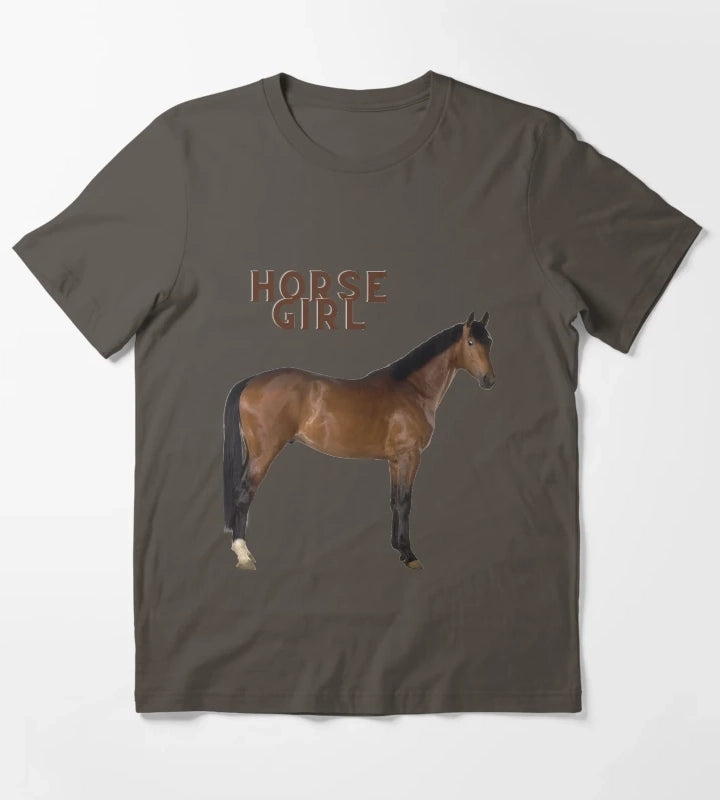 horse girl meme art T-Shirt Dark Grey