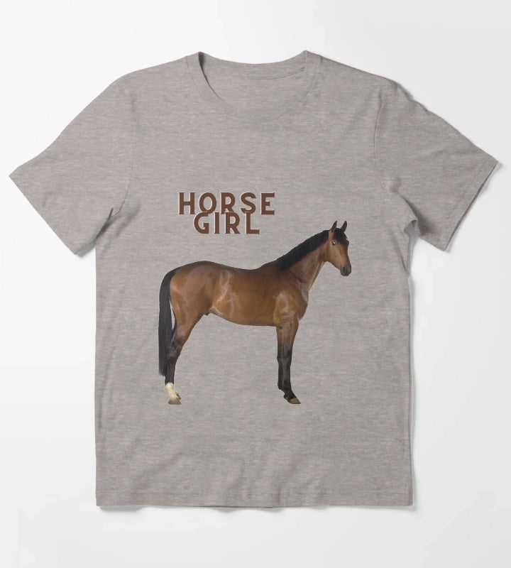horse girl meme art T-Shirt Heather Grey